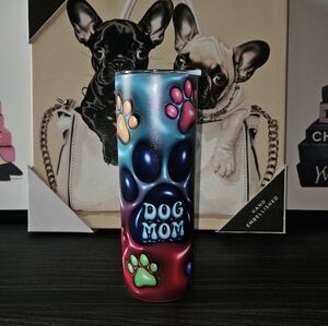 Dog Mom Colorful Paw Print Tumbler 20 oz
